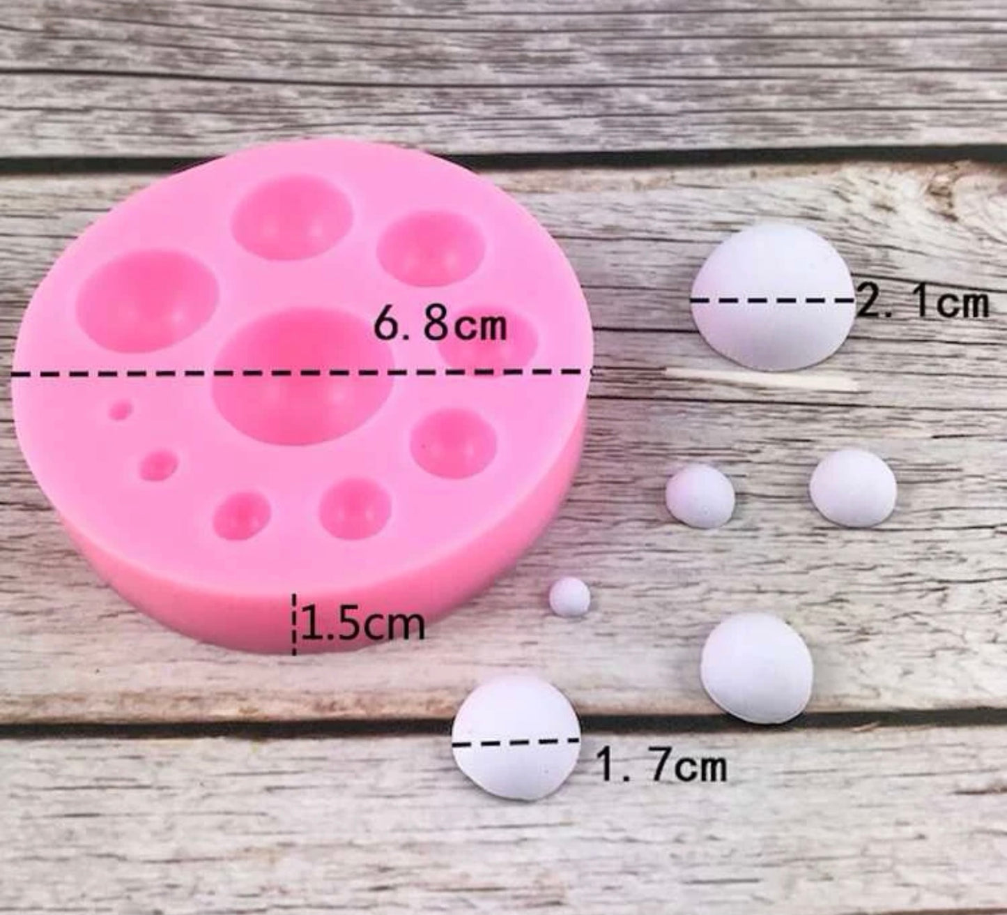 Molde de silicon semi esferas 10 cavidades