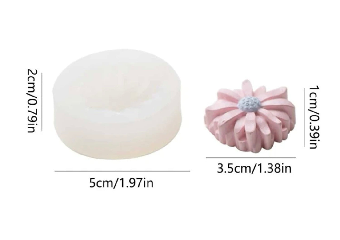 Molde de silicon flor unidad