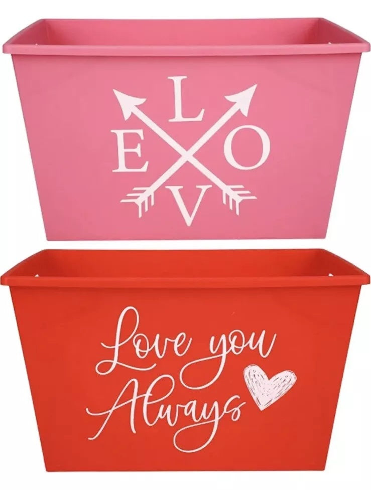 Cesta Rectangular San Valentín