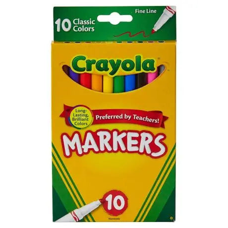 Marcadores Crayola punta fina 10 colores
