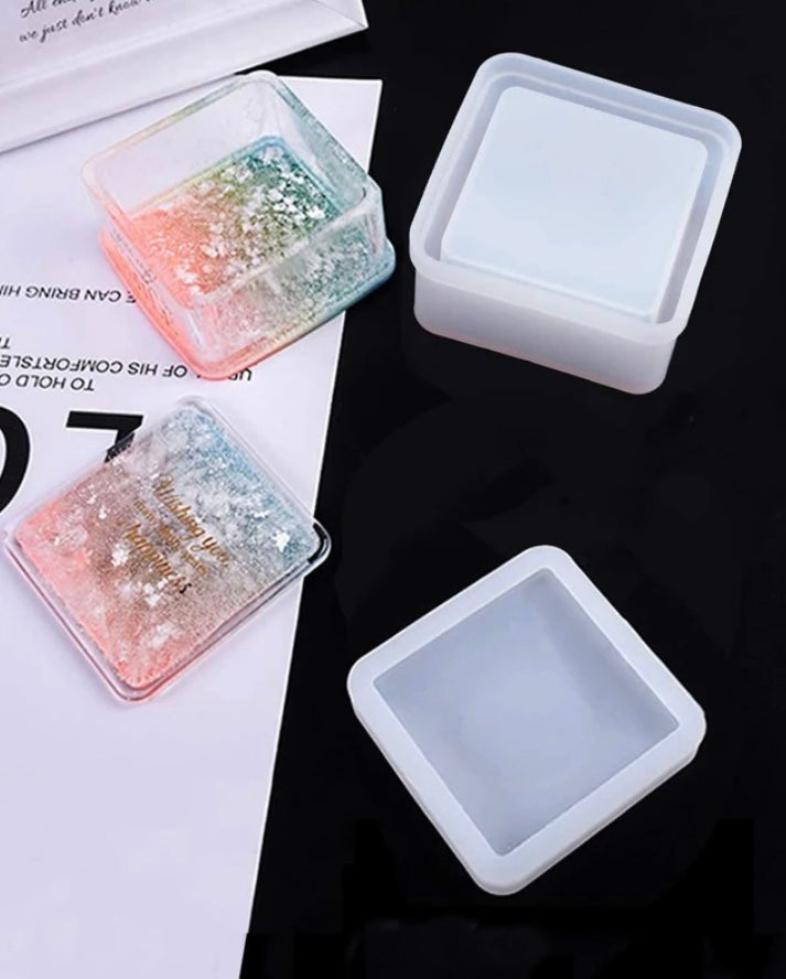 Molde de silicón porta accesorios con tapa