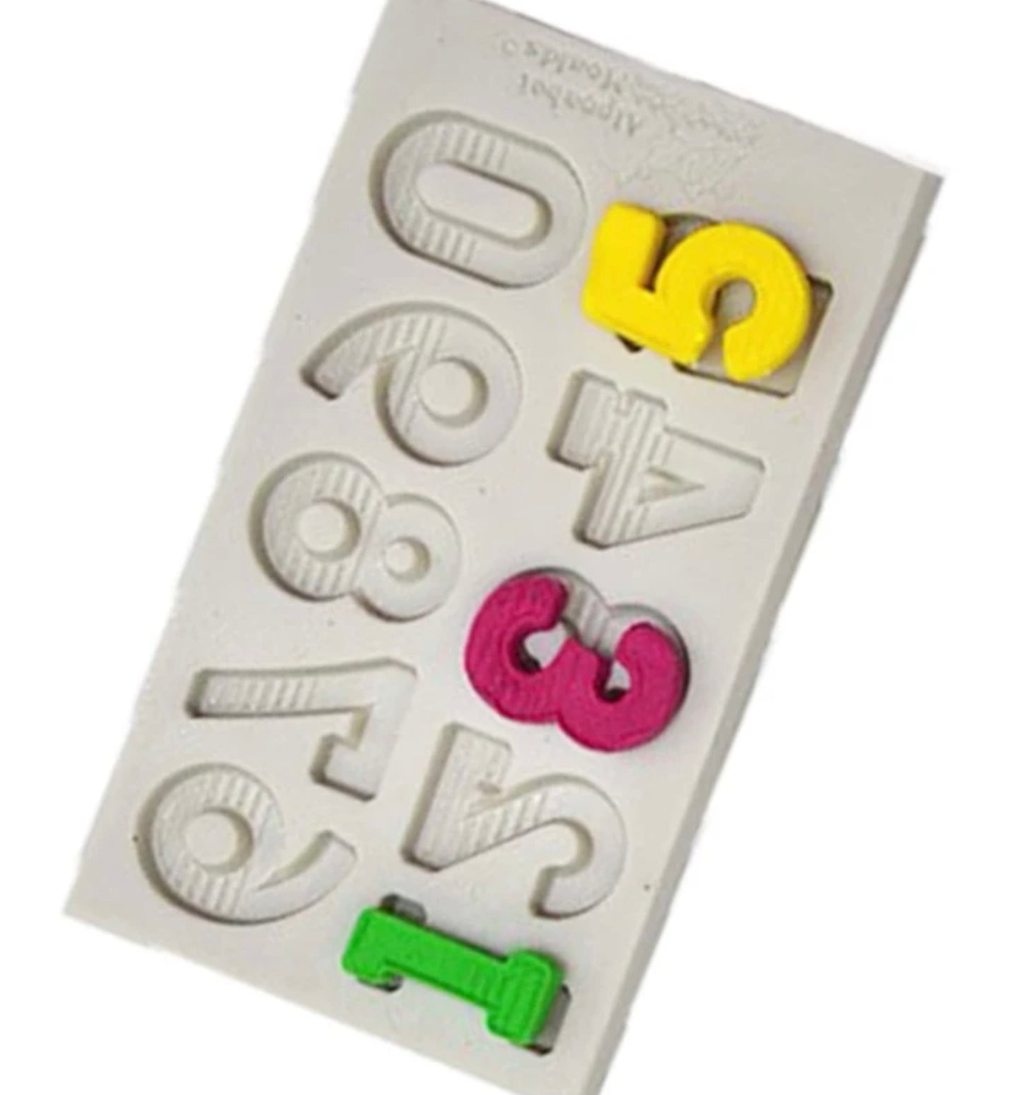 Molde de silicon numeros con rayas
