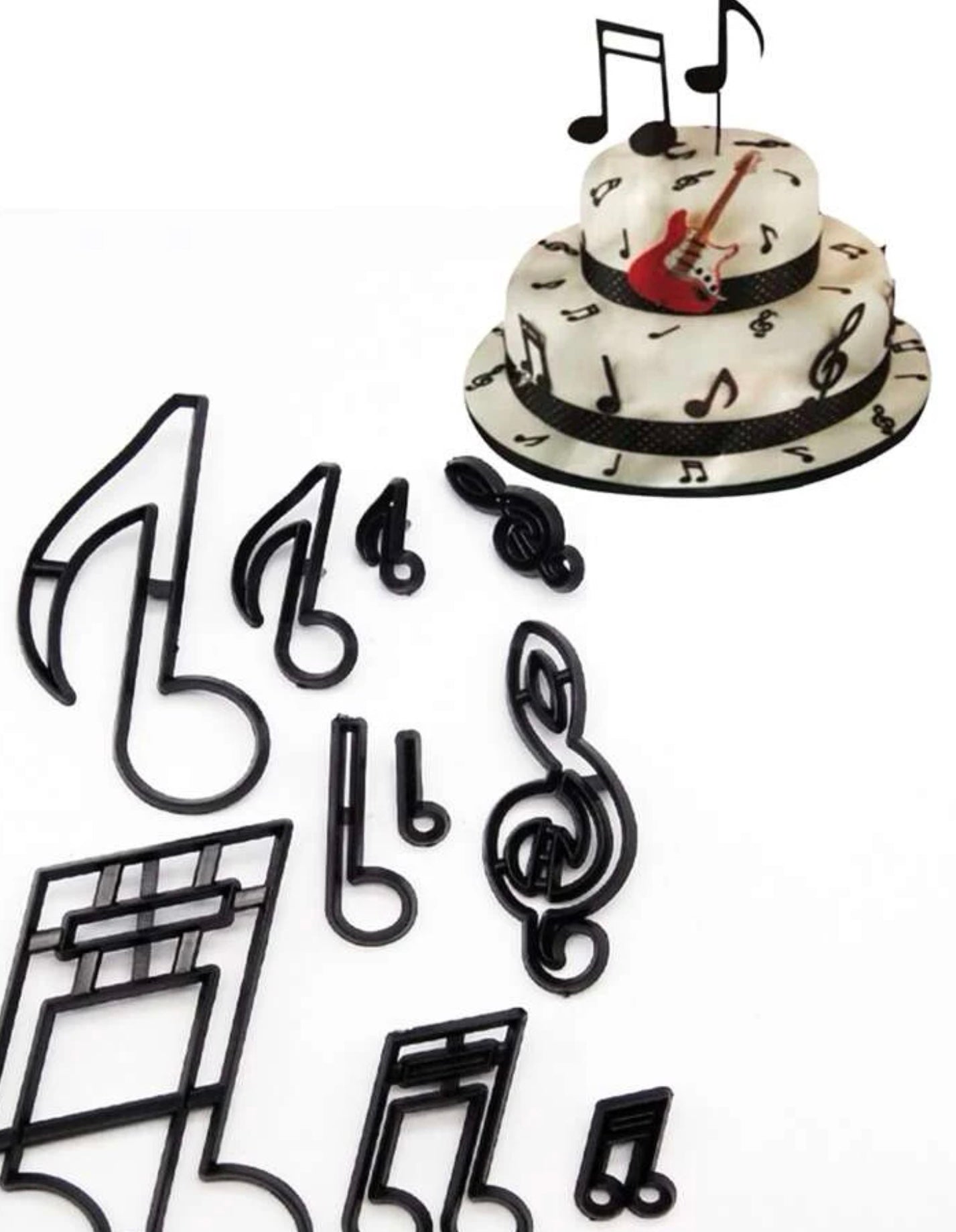 Cortadores notas musicales set 8 unidades