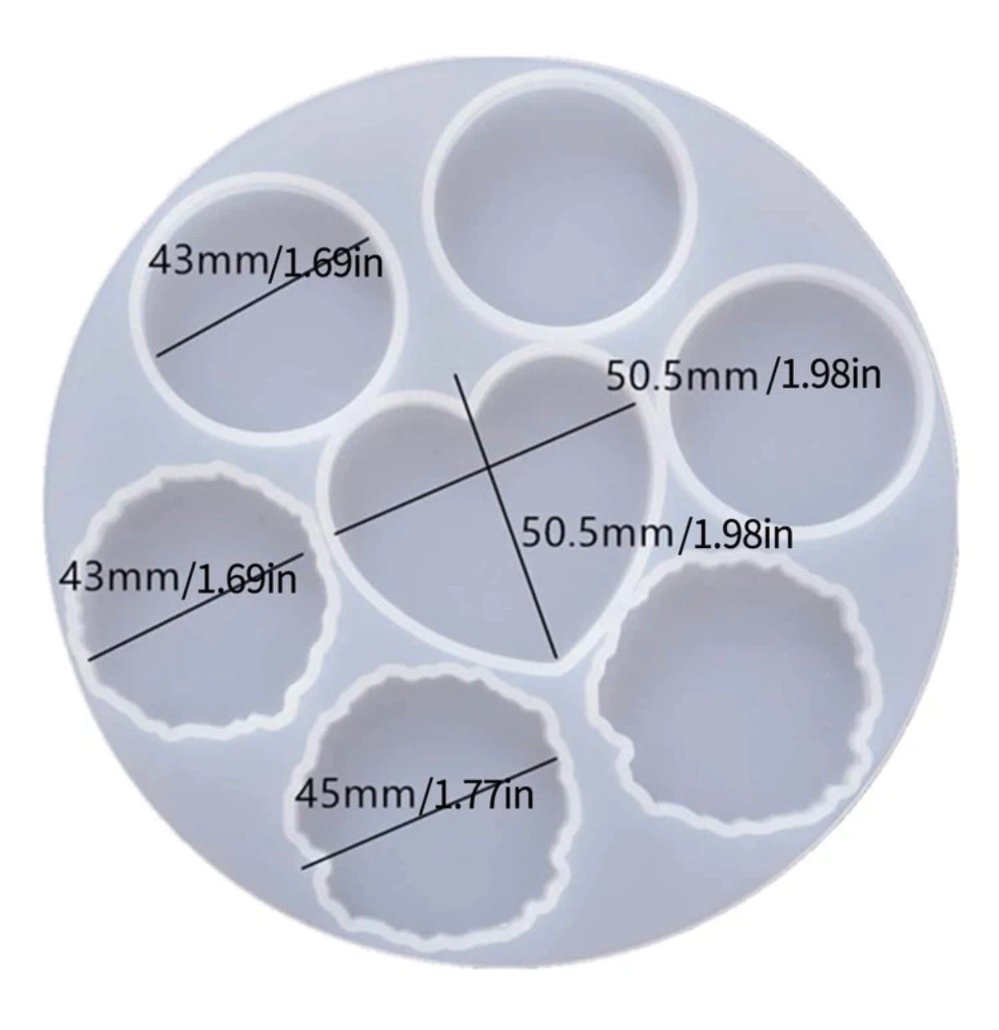 Molde de silicon apliques pop socket 7 cavidades