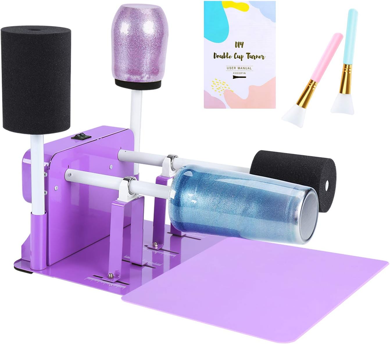 Double tumbler turner para vasos de resina