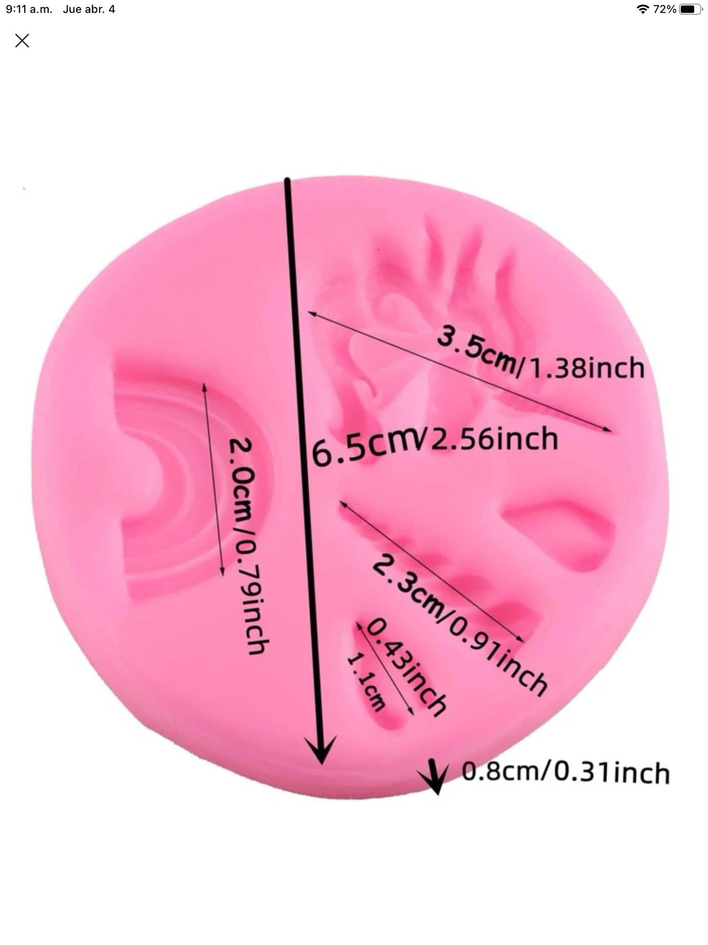 Molde de silicon mini figuras unicornio