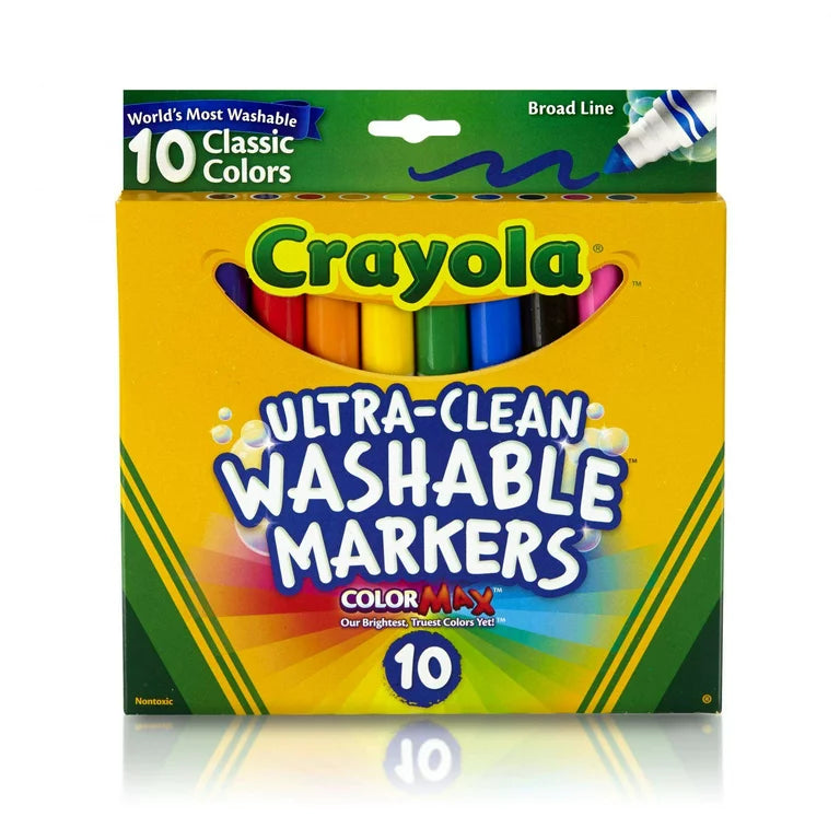 Marcadores Crayola ultra washable punta gruesa 10 colores