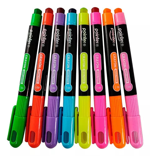 Creyones resaltadores Pointer 8 colores