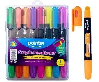 Creyones resaltadores Pointer 8 colores