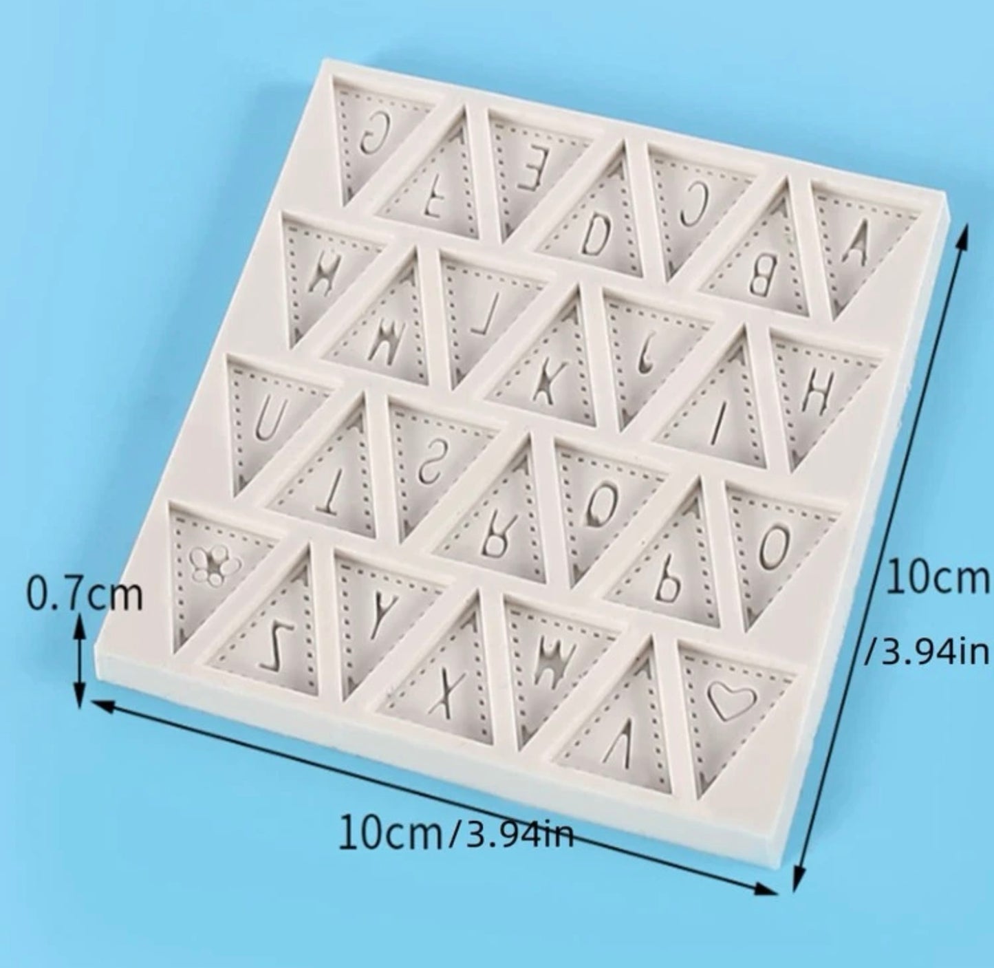 Molde de silicon banderines letras