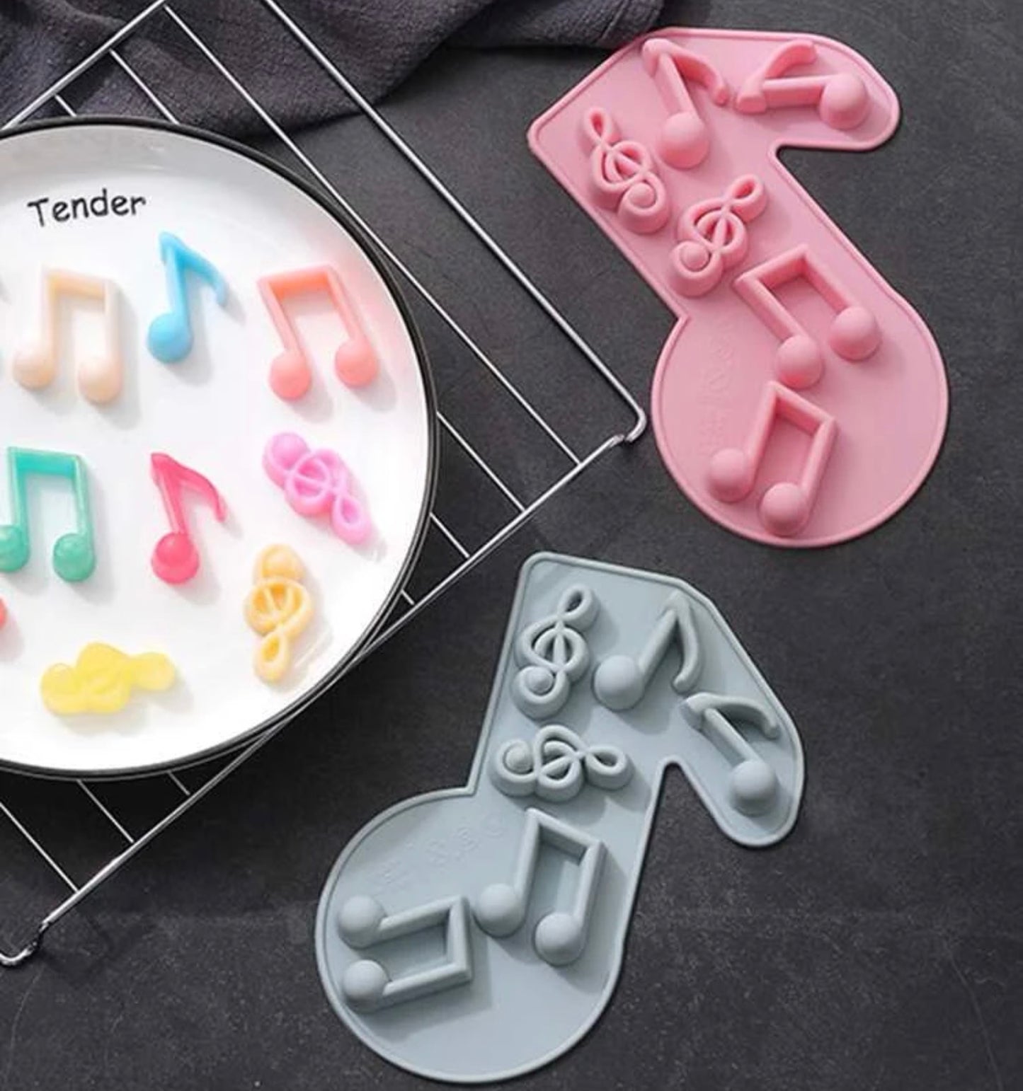 Molde de silicon notas musicales