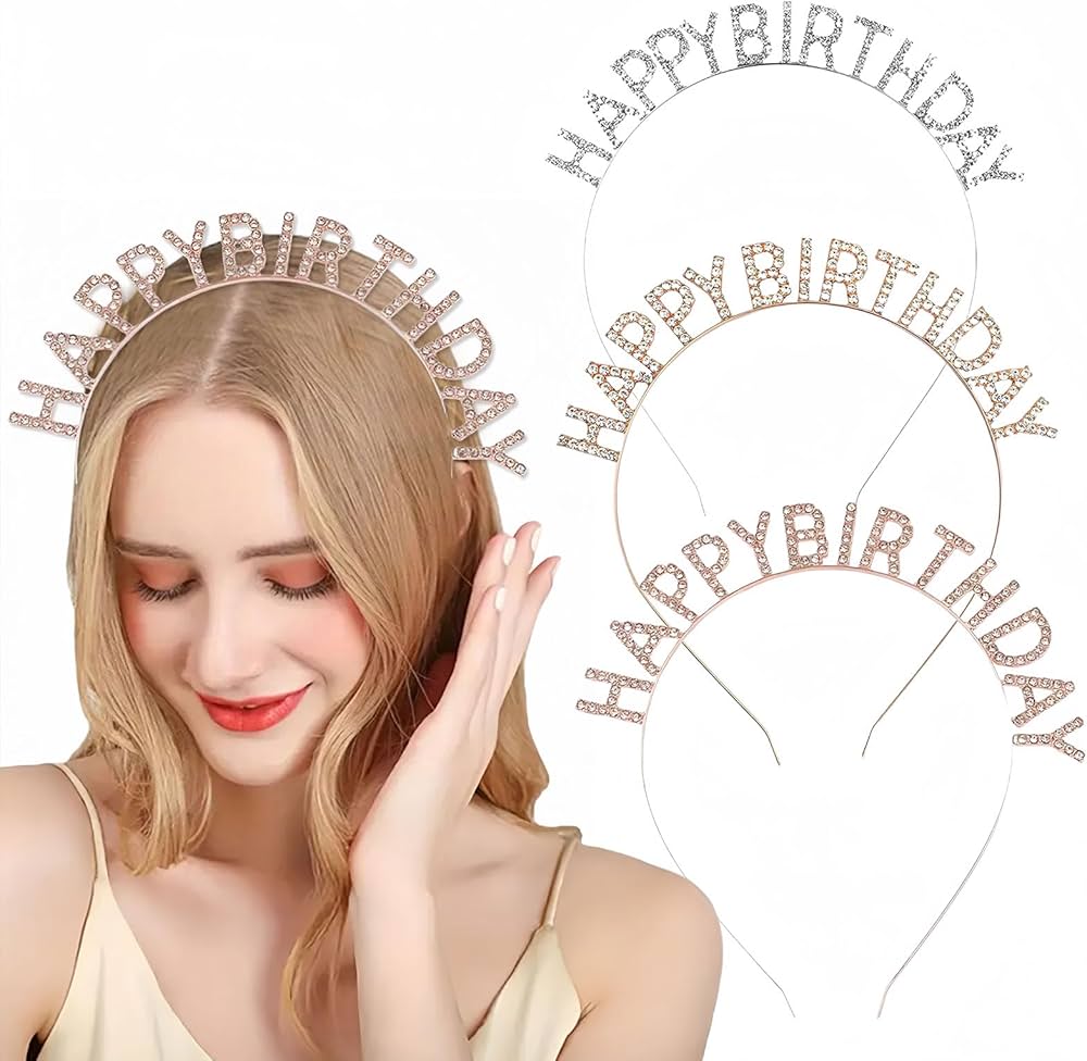 Cintillo Happy Birthday con cristales al Mayor