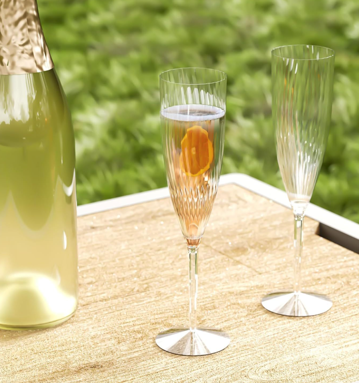 COPA PLÁSTICA DELUXE PARA CHAMPAGNE 180ML 8 UNIDADES