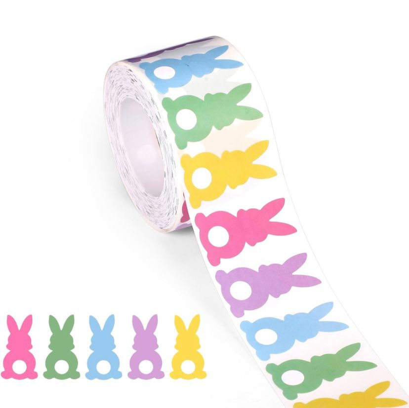 Stickers de conejito de pascua de colores 20 unidades