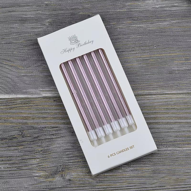 Velas rectas altas para cumpleaños 6 unidades