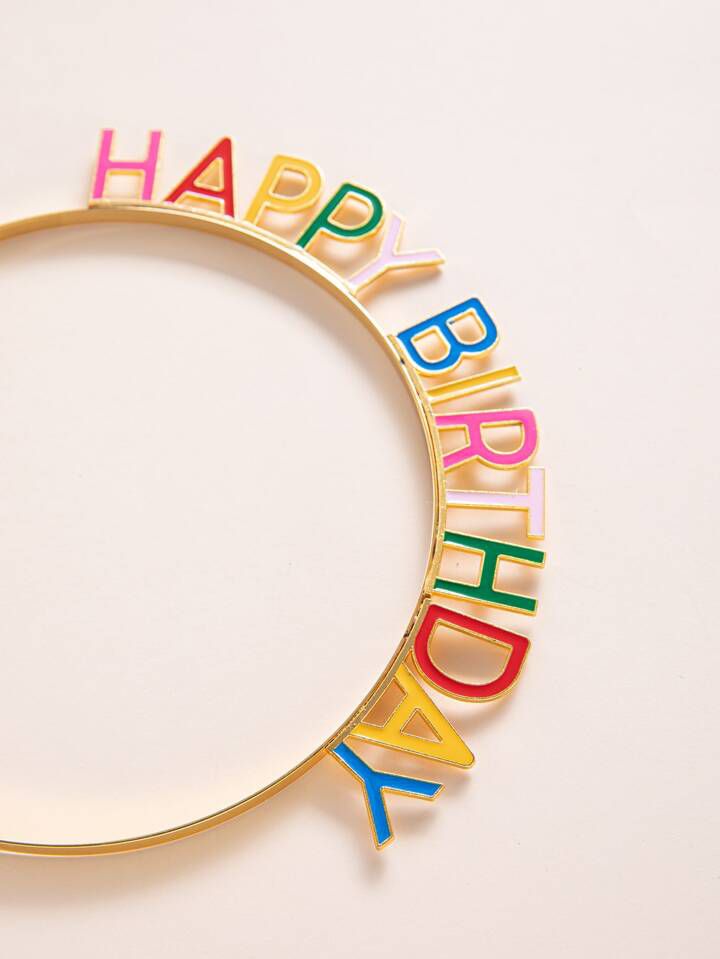 Cintillo Happy Birthday metalico de colores