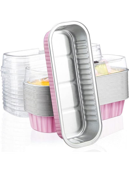 MINI FOIL PAN RECTANGULAR CON TAPA 200ML
