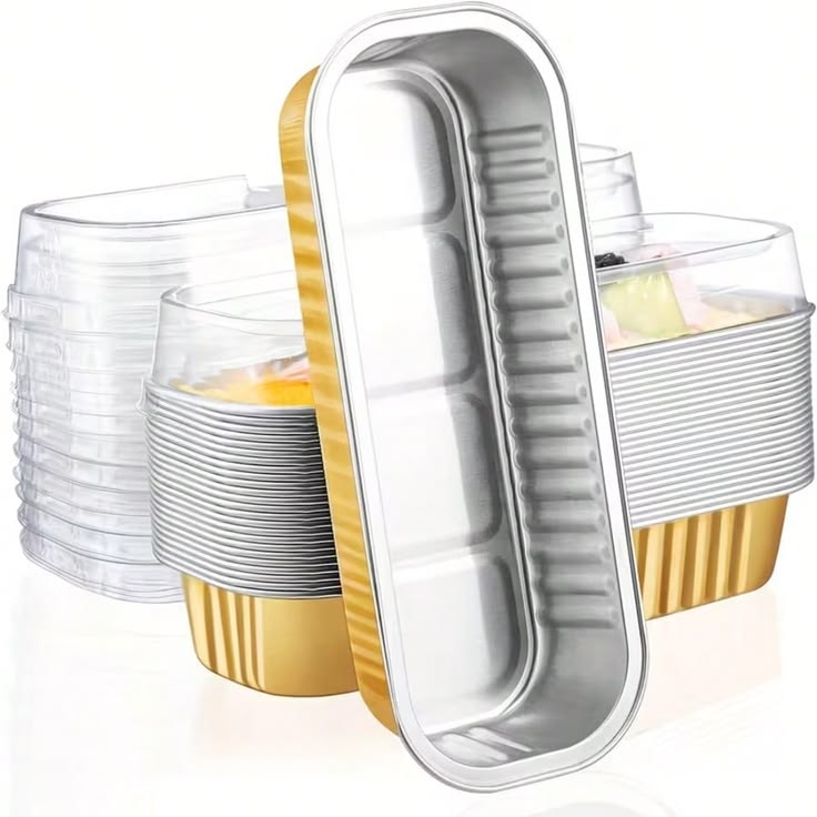 MINI FOIL PAN RECTANGULAR CON TAPA 200ML