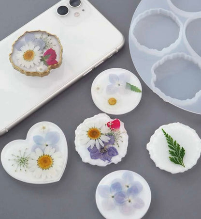 Molde de silicon apliques pop socket 7 cavidades