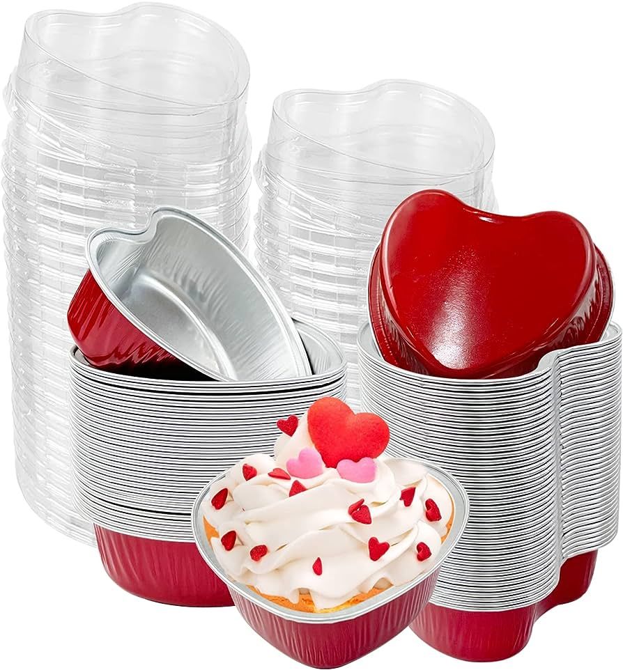 MINI FOIL PAN CORAZON CON TAPA 100ML