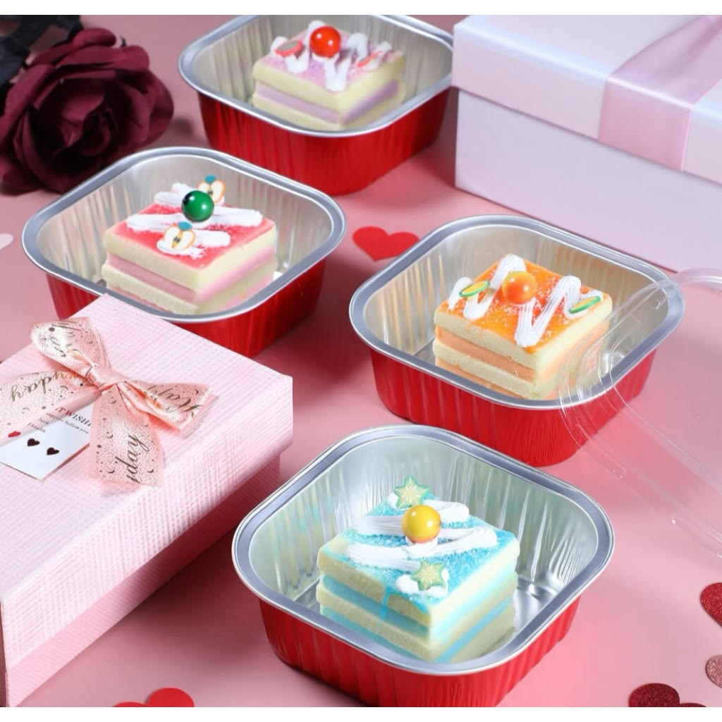 MINI FOIL PAN CUADRADO CON TAPA 150ML