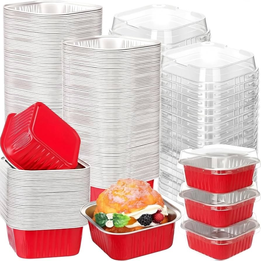 MINI FOIL PAN CUADRADO CON TAPA 150ML