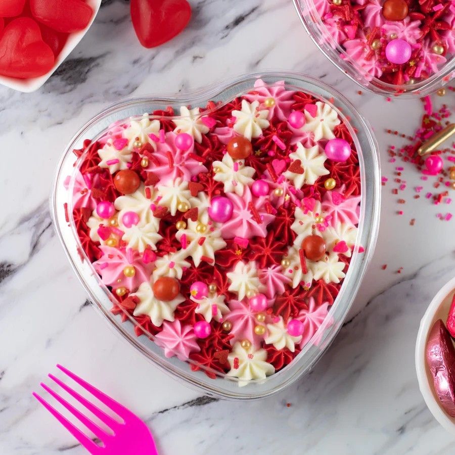 MINI FOIL PAN CORAZON CON TAPA 100ML