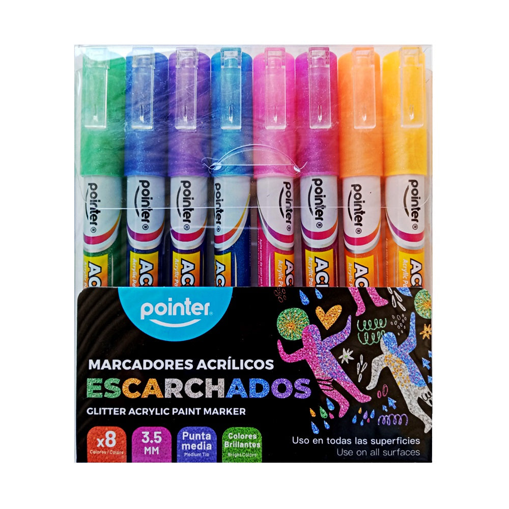 Marcadores Escarchados acrilicos Pointer 8u