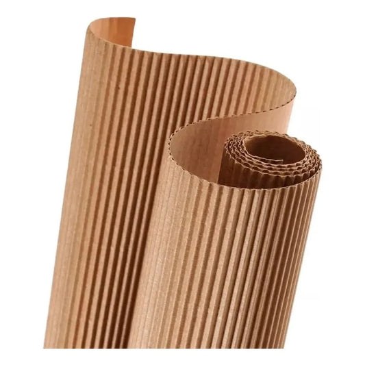 LOTE DE 20 PLIEGOS DE CARTON CORRUGADO 50X70CM COLOR KRAFT