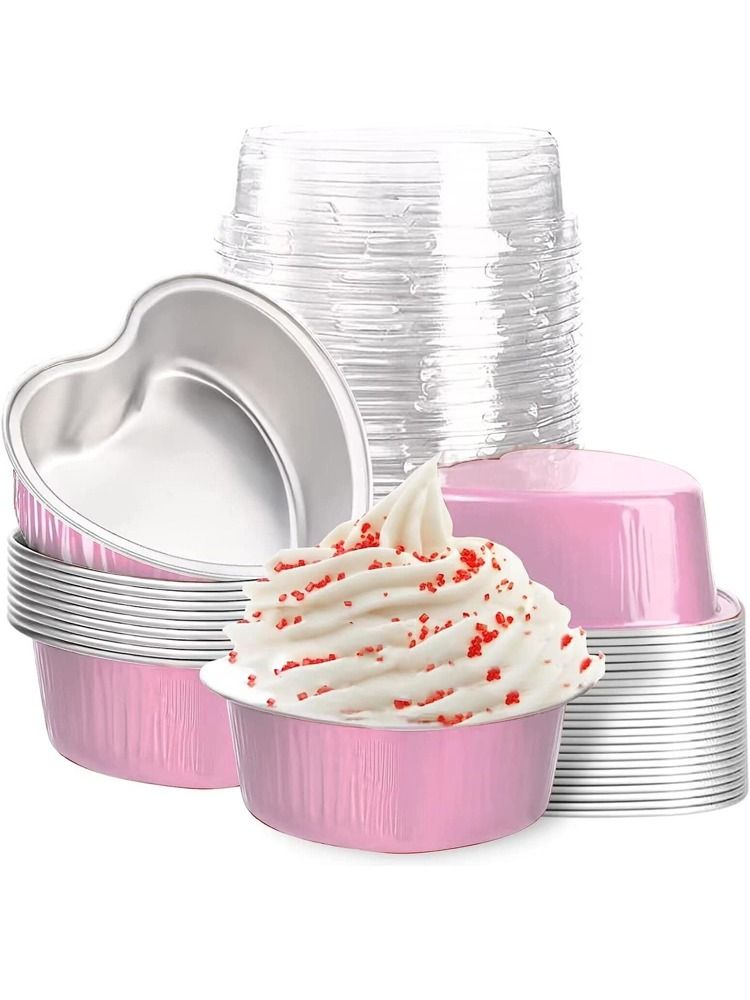 MINI FOIL PAN CORAZON CON TAPA 100ML