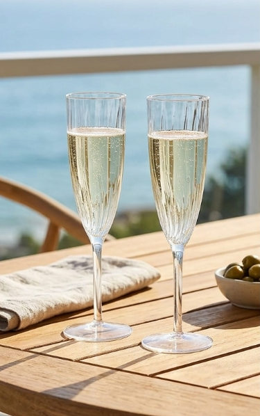 COPA PLÁSTICA DELUXE PARA CHAMPAGNE 180ML 8 UNIDADES