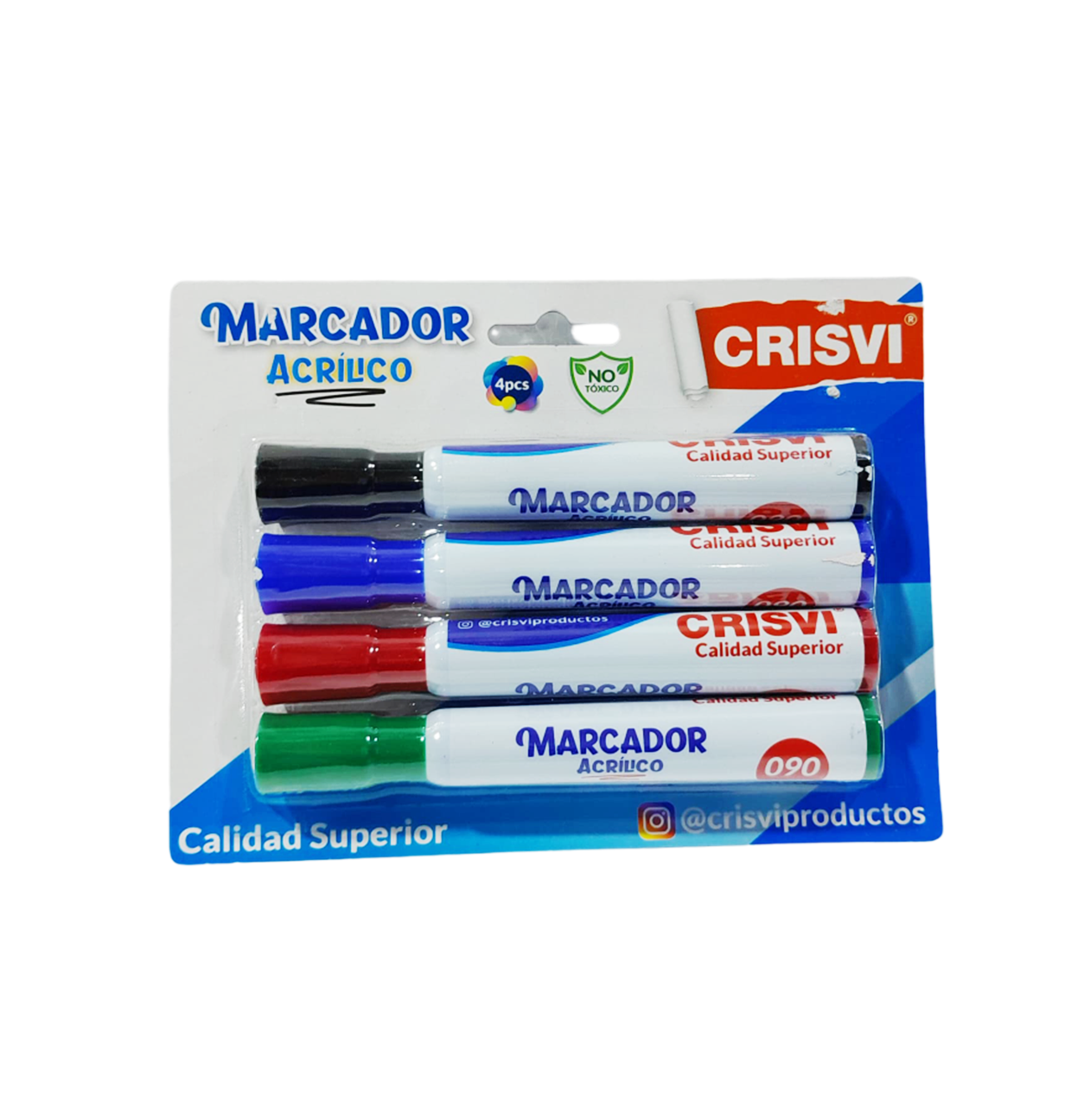 Marcadores Crisvi para pizarra acrílica 4 colores