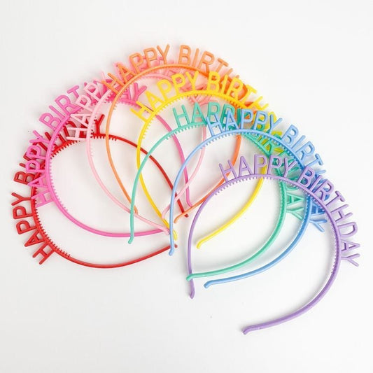 Cintillos Happy Birthday Plásticos 10 unidades